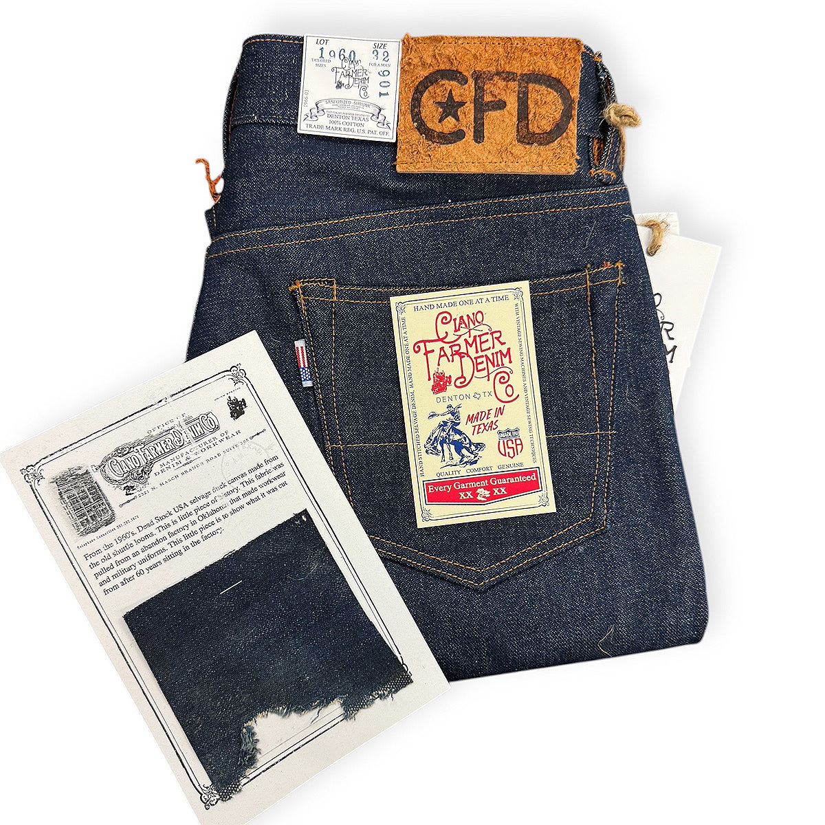 Vintage Dead Stock 1960s USA 15oz Broken Twill Selvage Denim [Slim Fit 901]