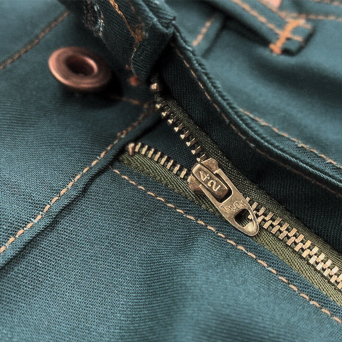 9oz 1960s Dead Stock USA 100% Cotton Twill "PERMA PRESS" Work Twill Green [Miner Fit 997]