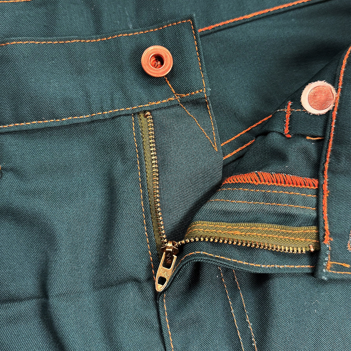 9oz 1960s Dead Stock USA 100% Cotton Twill "PERMA PRESS" Work Twill Green [Miner Fit 997]